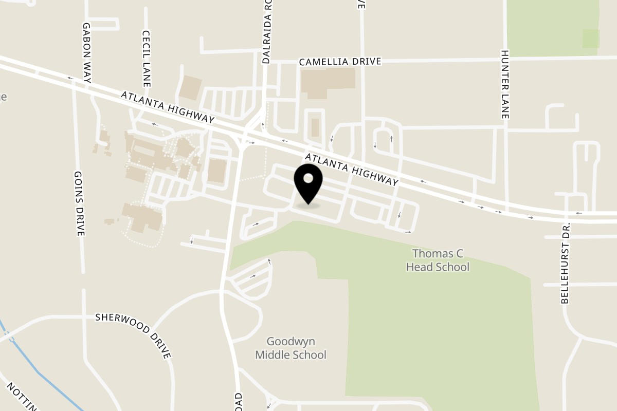 Map showing the location of Sol Restaurante Mexicano Perry Hill on 3962 Atlanta Hwy in Montgomery
